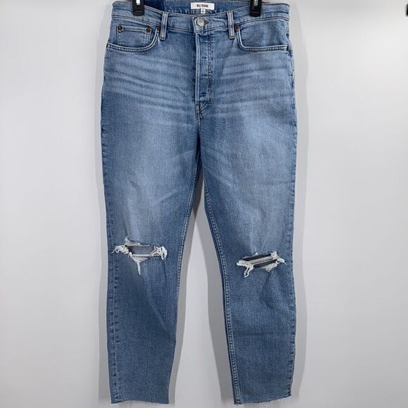 Re/Done 90s High Rise Ankle Crop in Light Dusk Destroy Women’s Size 30 New - Picture 3 of 13